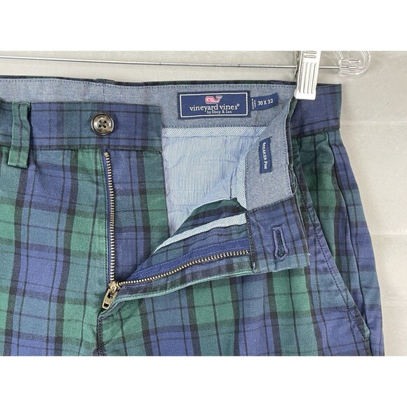 Vineyard Vines Mens 30 Breaker Pants Slim Fit Tartan Plaid Black Watch Chinos - Picture 7 of 13